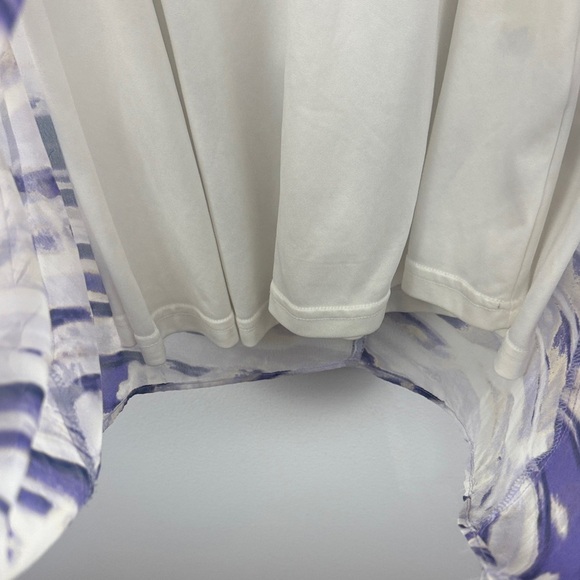 Simply Vera by Vera Wang Petite Small White Purple Swing Dress Lined Pockets - Picture 8 of 12